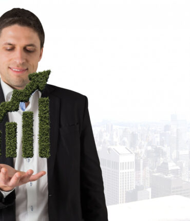 man-with-bar-graph-grass-their-hands man-with-bar-graph-grass-their-hands