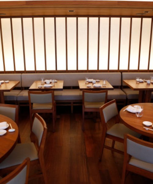 A minimalist decor is one of the features of Nobu restaurant in Palo Alto, California, Tuesday, Oct. 17, 2017. Nobu Matsuhisa is one of the most famous chefs in the world and he recently opened a branch of his international namesake restaurant (totaling 38 locations) Nobu in Palo Alto. (Patrick Tehan/Bay Area News Group)