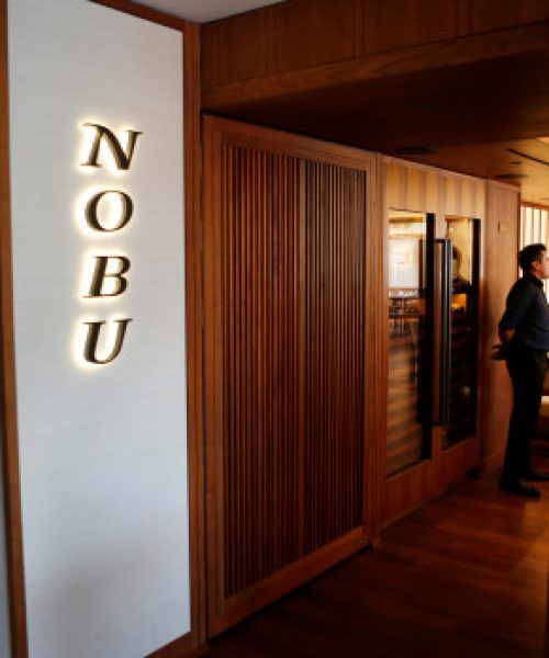 A minimalist decor is one of the features of Nobu restaurant in Palo Alto, California, Tuesday, Oct. 17, 2017. Nobu Matsuhisa is one of the most famous chefs in the world and he recently opened a branch of his international namesake restaurant (totaling 38 locations) Nobu in Palo Alto. (Patrick Tehan/Bay Area News Group)